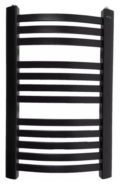 GRZEJNIK ŁAZIENKOWY HALFA2 CZARNY ŁUK 75X48CM CO